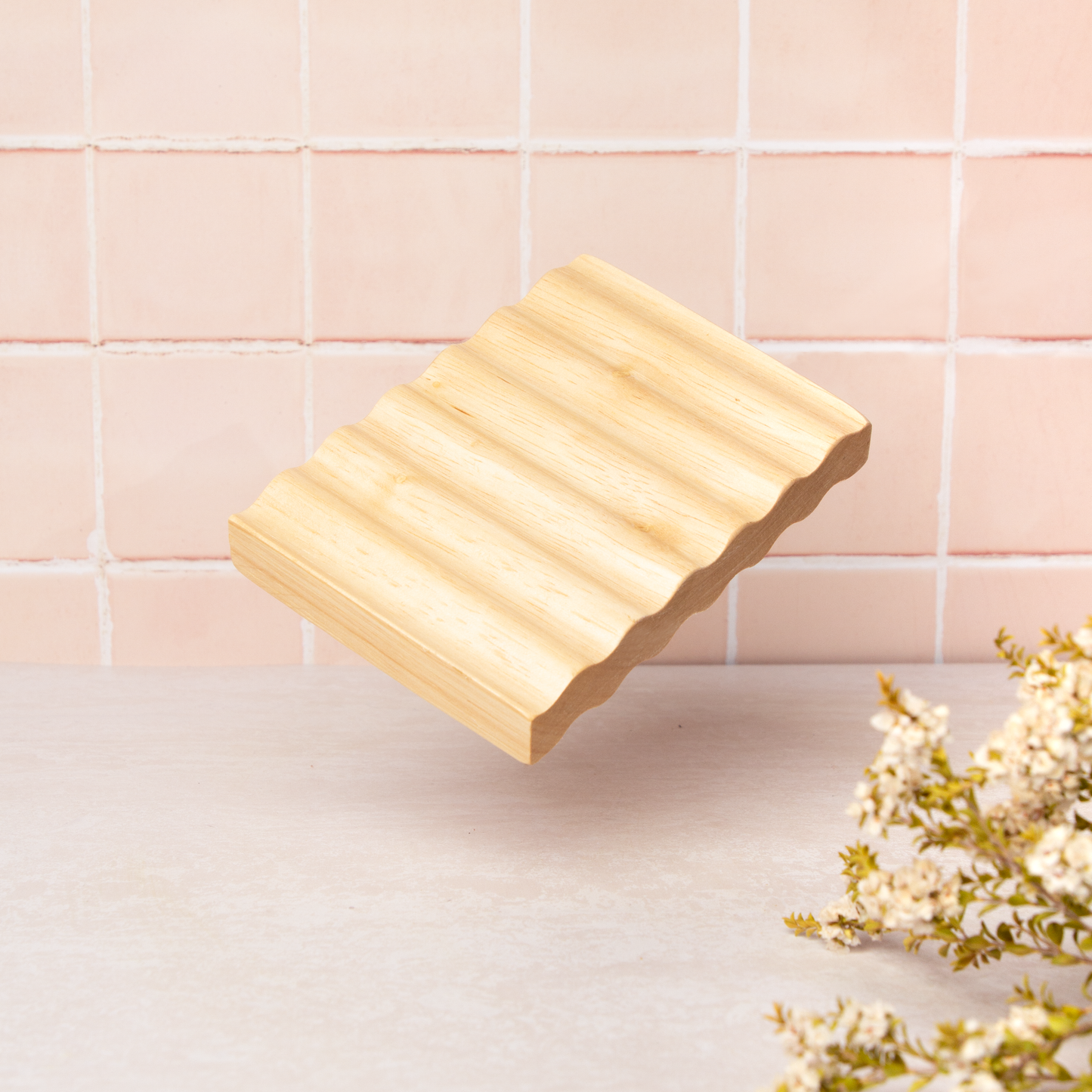 Wave Beechwood Soap Dish